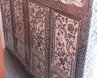 Gorgeous! tall  Hand cut glass mirrored bar.