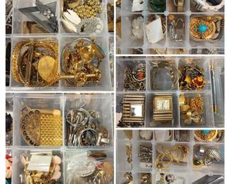 Boxes of Vintage jewelry, Fine jewelry, Vintage Jewelry, antiques