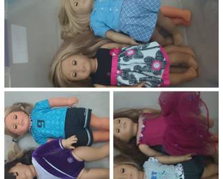 American Girls Dolls and Van, Hair styling chair...