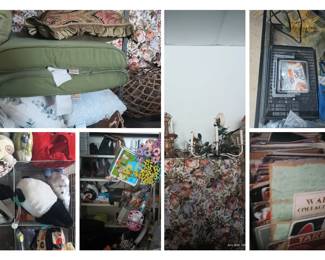 Pretty cushions, Vintage lighting fixtures, New plushies, Metal Signs