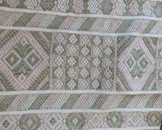 Close up of Moroccan agave silk rug