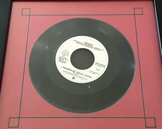 Beautifully framed single 45 record, 1979, “I Wanna Be Your Lover” by Prince, $50