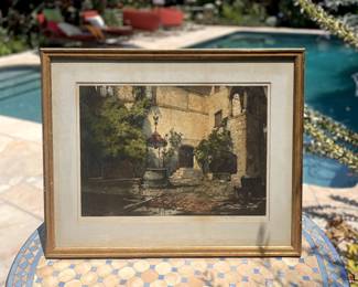 Seebenstein Castle Austria Color Etching by Luigi Kasimir Signed. Framed 31 x 25 x 2, $220