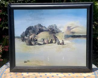 Salvador Dalì - Paranoid Face - Dated 1993 Framed Print 25.5" x 30.75", $125