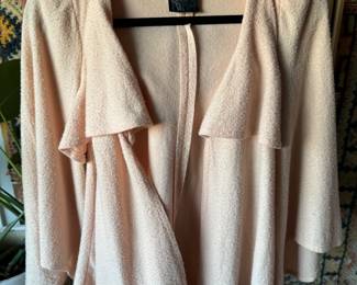 Biba ballet pink wool swing jacket, size small, $150 due to some moth damage and pilling