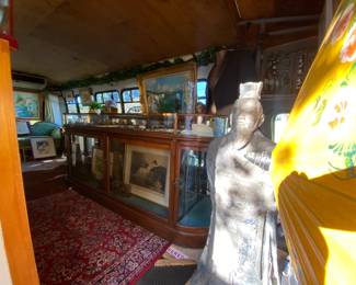 Cement and pottery Chinese protective God that came from the estate where the legendary garden scene in “Mommy Dearest” was filmed (though it’s too shadowy to spot him in the film cut), $750 (priced below value). Find him inside the mobile turquoise bus shop, along with all fine jewelry we are offering.