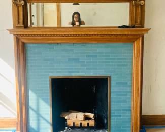 Fireplace Mantle w/ Vintage 1902 Tile 