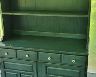 Lovely green cabinet with bookcase