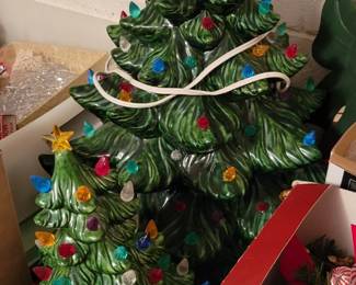 2 ceramic trees with lights 