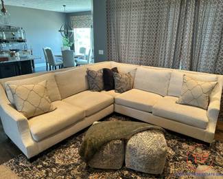 BERNHARDT Larson 3 Piece  Sectional Sofa in Merion White
