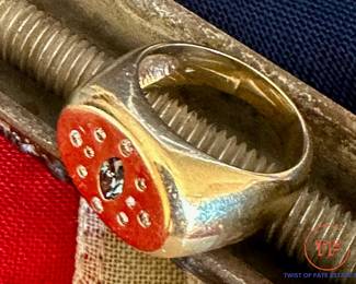 14KT GOLD Men's Diamond Ring