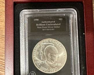 1990 West Point Eisenhower Commemorative SILVER Dollar