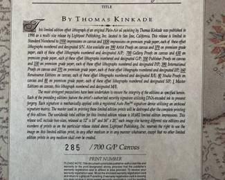 THOMAS KINKADE "The Watertower, Chicago" Limited Edition Gallery Proof on Canvas (285/700)