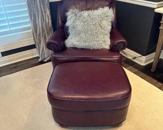 BarcaLounger Leather Recliner with Ottoman
