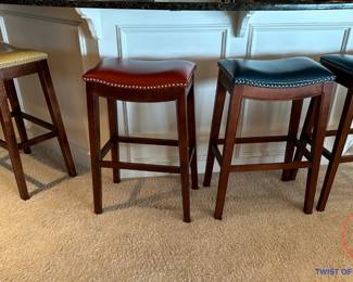 Leather Saddle Counter Barstools