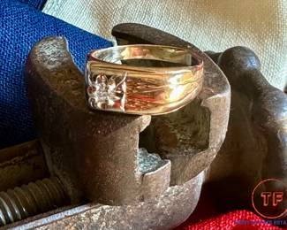 14KT GOLD Men's Diamond Ring