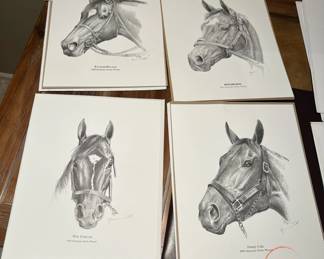 YVONNE TODD Signed Offset Lithographs of Kentucky Derby Winning Horses