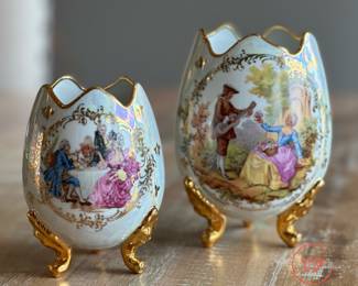 LIMOGES France Hand Painted Porcelain Eggs