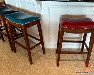 Leather Saddle Counter Barstools
