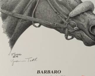 YVONNE TODD Signed Offset Lithographs of Kentucky Derby Winning Horses