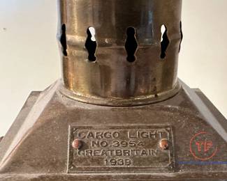 Vintage 1939 Brass Cargo Ship's Lantern