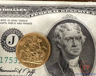 1892 Queen Victoria British Sovereign GOLD Coin