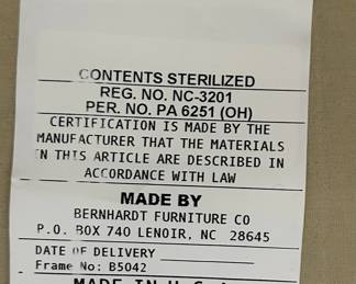 BERNHARDT Larson 3 Piece  Sectional Sofa in Merion White
