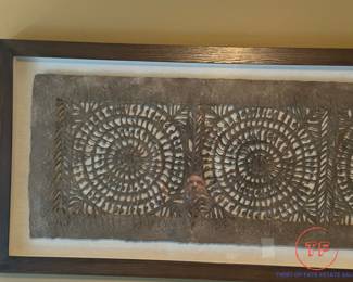 "Papel con Nudos" Framed Hand-Cut Paper Wall Art 30.75"x76.75" by Julio Laja Chichicaxtle