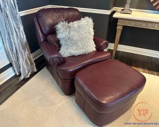 BarcaLounger Leather Recliner with Ottoman
