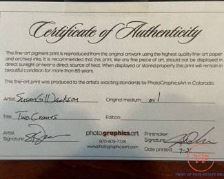 Original Oil on Canvas “Two Cranes” by SUSAN GILL JACKSON