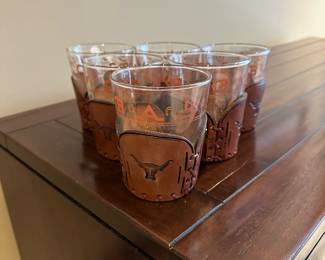 LIBBEY - BAMCO Western Cocktail Glasses with Tooled Leather Holders
