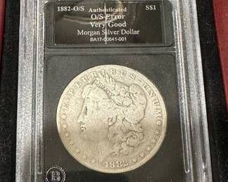 1882 O over S Error MORGAN Silver Dollar with COA