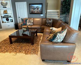 NATUZZI Editions Leather L Shape Sofa
