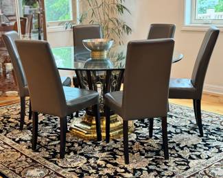 Six Leather Dining Chairs
