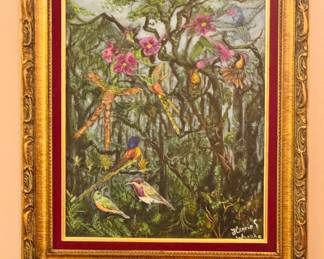 Original still life painting, framed