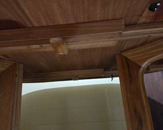 Mid Century Modern Teak Table has 3 chairs (need repair) shown with leaf insert