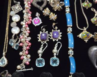 Sterling Silver Jewelry with Gemstones and Diamonds