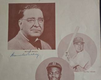 Jackie Robinson Signed/ Autographed Program also signed by Branch Rickey