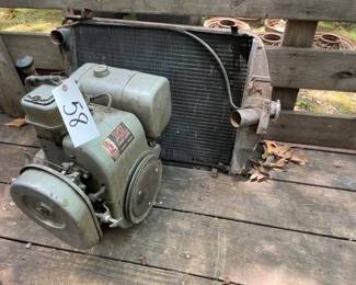 XL CAST IRON MOTOR AND OLD RADIATOR