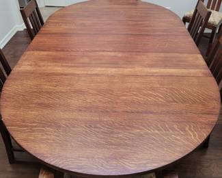 Mission style dining table and chairs