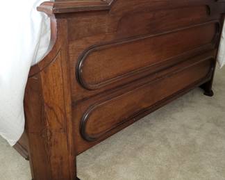 Antique walnut bed