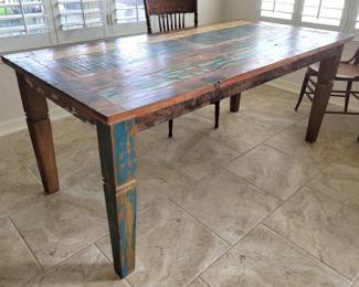 Reclaimed wood dining table