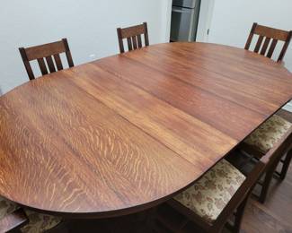 Mission style dining table and chairs