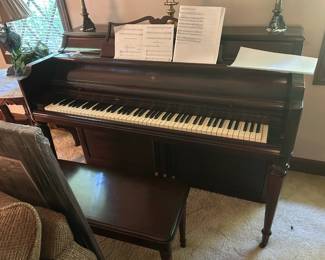 Wurlitzer piano and bench