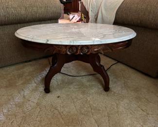 Marble-topped coffee table