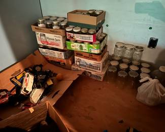 Canning jars and tools