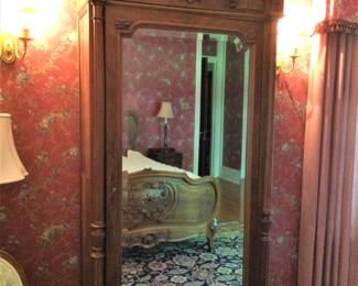 19th Century Mirrored Armoire       Circa 1865