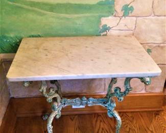 French Iron and Marble Patisserie Table