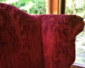 A Closer Look!  Embossed Burgundy Velvet Upholstery