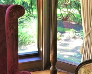 Antique Victorian Carved Torch ere  Plant Stand